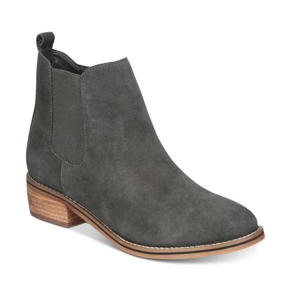 NWT Aqua College Womens Lori Suede Waterproof Chelsea Boots Shoes Gray 7M